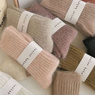 Fashion Cashmere Winter Warm Velvet Socks Thermal Thick Mid