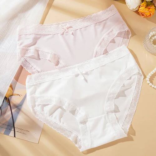 3PCS Women Low Waist Panties Sexy Lingerie Lace Quick Drying