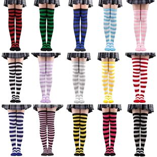 1 pair of stylish knee length JK socks ladies striped socks