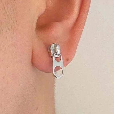 Design Zipper Head Stud Earrings for Women Men Hollow Out Cr