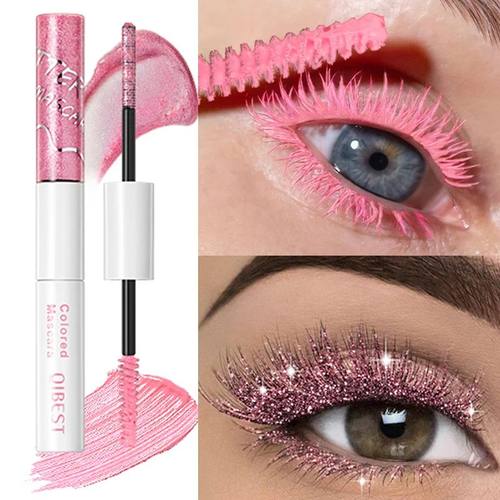 2 in 1 Matte Pink Mascara Eyelashes Blue Green Red Colorful