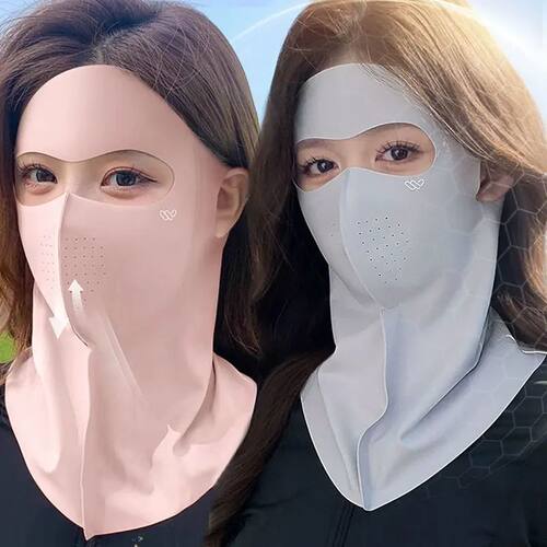 New UnisexIce Silk Sun Protection Mask Full Face UPF50+ Anti