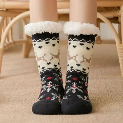 Christmas Gift Slipper Socks Women Thermal Winter Warm Plush