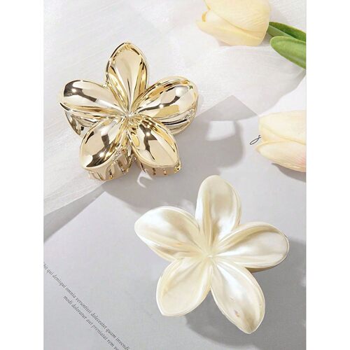1/2 PcsSimple Shiny Egg Flower Hair Claws For Women Girls Pa