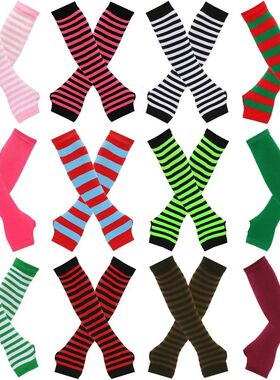 Warmer Knitted Long Fingerless Gloves Elbow Mittens Christma