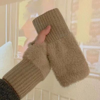 2025 New Winter Touch Screen Plush Warm Gloves Women Outdoor