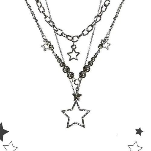 Women's Trendy Y2K Vintage Goth Star Pendant Necklace Multi