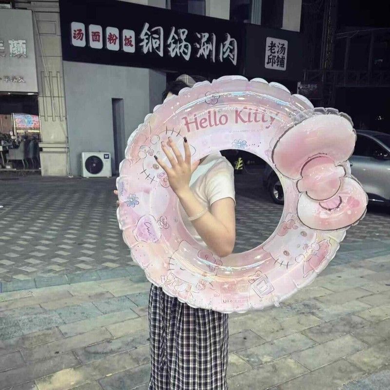哈喽kitty泳圈儿童成人泳圈充气防侧翻腋下救生圈式游泳