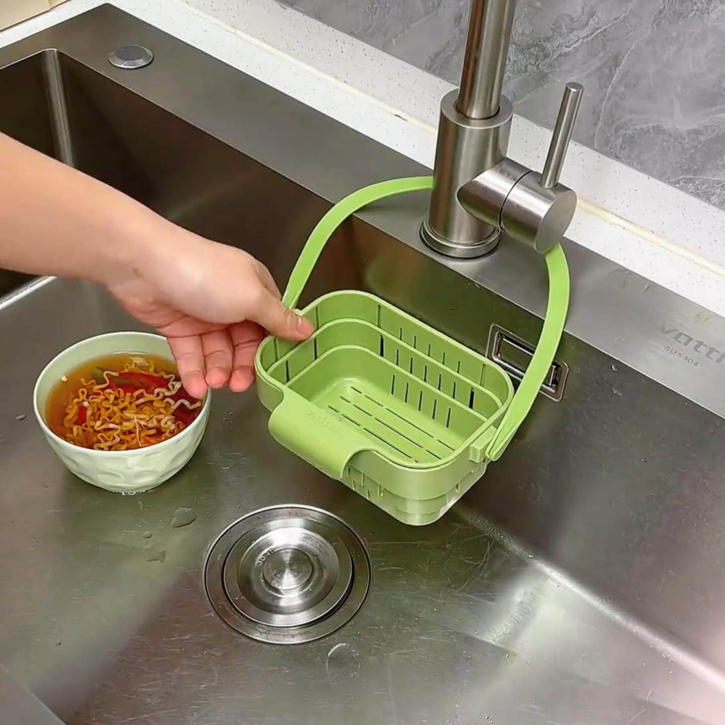 厨房水龙头沥水挂篮剩菜剩饭过滤神器可挂式水槽残渣过滤盒沥水篮