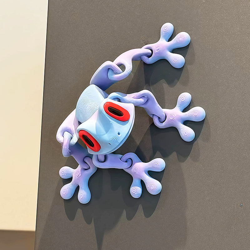 青蛙冰箱贴磁吸3D打印关节可动玩具渐变仿真创意装饰摆件2025新款