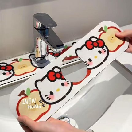 HelloKitty水龙头吸水垫窄款防溅水硅藻泥沥水垫厨房卫生间速干垫