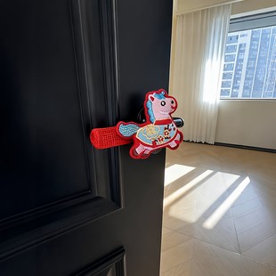 新年装饰门把手保护套防静电入户门春节过年马年吉祥物装饰品布置