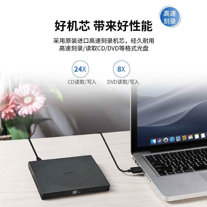 SSK BIAO WANG 외부 광학 드라이브 USB 상자 모바일 휴대용 고속 디스크 리더 CD 데스크탑 DVD 외부 디스크