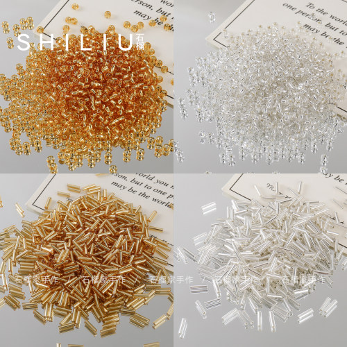 【超优系列】2/3/4mm透明金银色灌银米珠散珠diy手工串珠饰品配件