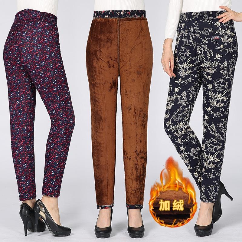 50中老年妇女60多70岁大妈冬款加厚碎花棉裤外穿松紧腰加绒保暖裤|ruв категории Женская одежда, в пожилых женщин - от Buy2taobao.com для оказания профессиональной услуги покупки агента Taobao