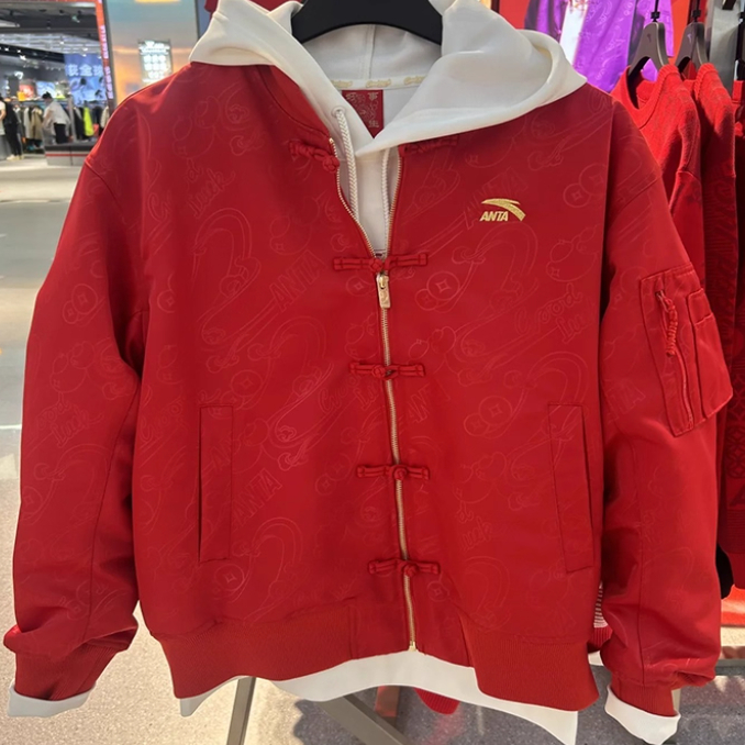 安踏正品好事发生鸿运当头男梭织夹克2024新年潮流上衣152518615