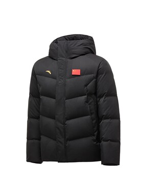 安踏正品男装2025冬新款赞助国家队连帽运动短款羽绒服452540108