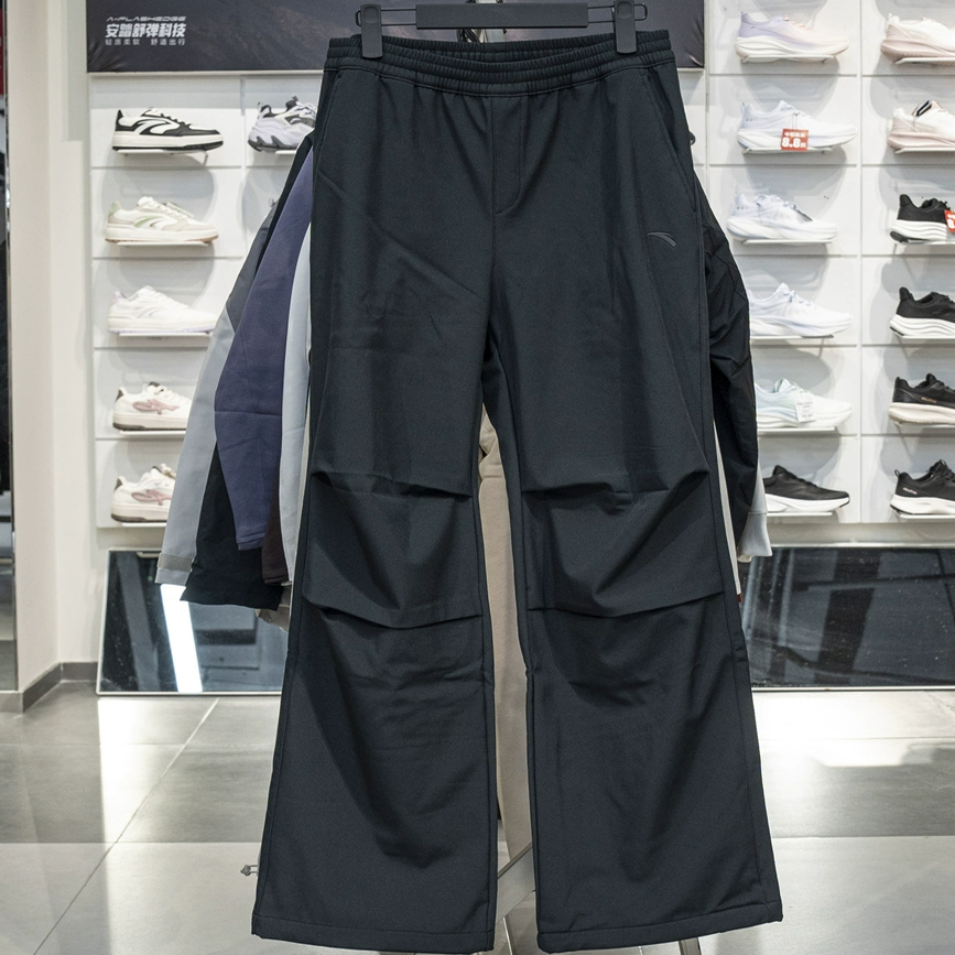 安踏正品女裤2025冬新款加绒保暖舒适散口梭织运动长裤162546504N