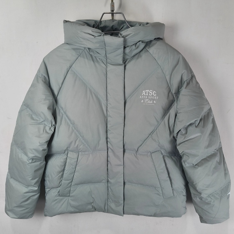 安踏正品保暖女面包服2025冬新款多彩连帽防泼水羽绒服162548903N