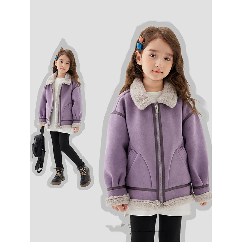 女童秋冬2025新款加绒加厚外套