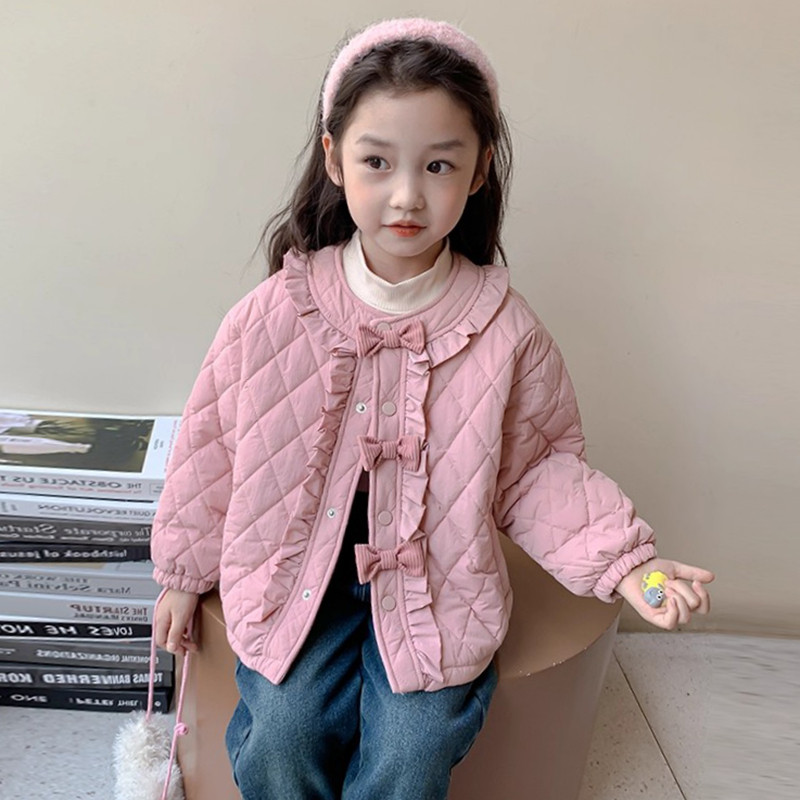 女童外套春秋季2025新款女孩宝宝洋气春装轻薄棉服儿童秋冬装棉衣