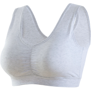 ab内衣女士文胸精梳棉无钢圈弹力透气休闲中老年背心式文胸E921
