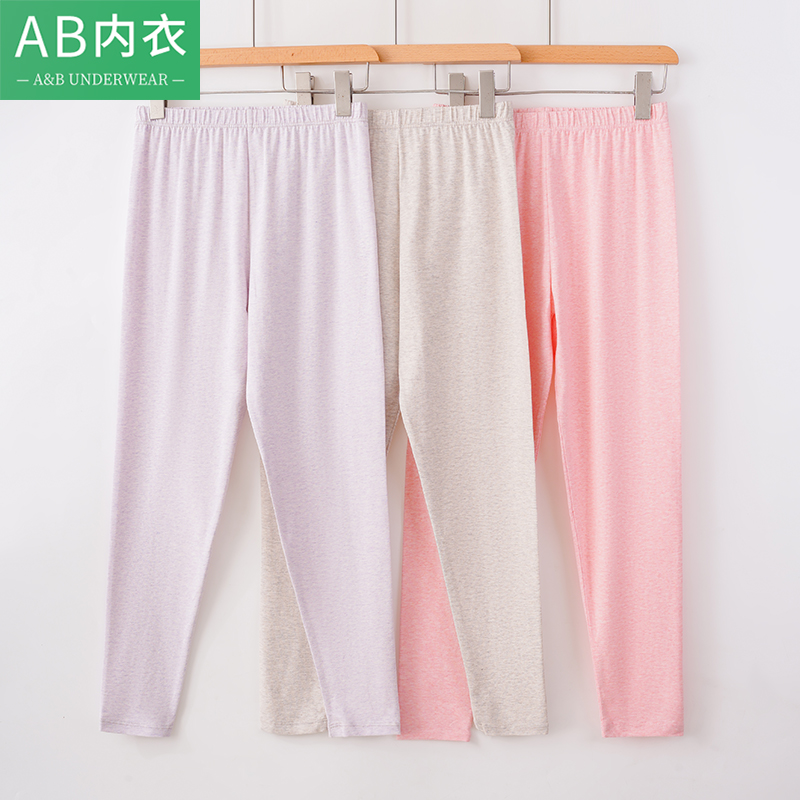 AB女士棉莱卡莱卡弹力薄款秋裤