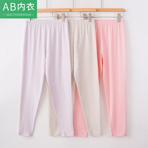 AB女士棉莱卡莱卡弹力薄款秋裤