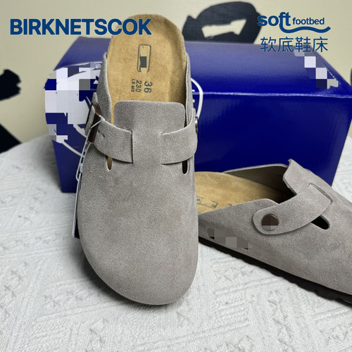 牛皮勃肯拖鞋包头半拖外穿懒人