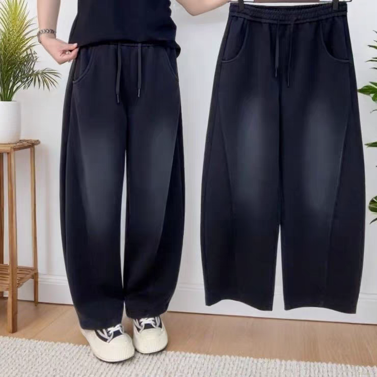 2025秋新款大码复古阔腿渐变色休闲遮肉宽松高腰显瘦弯刀长款春秋,女装/女士精品,大码裤装,淘宝优惠券,粉丝福利购,淘宝优惠卷