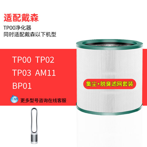 适用于戴森无叶风扇净化器过滤网