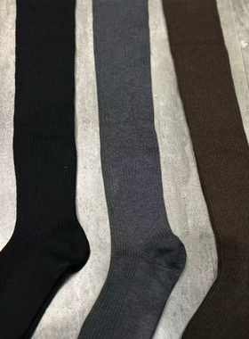 欧洲站tutucolor羊绒显瘦螺纹黑灰咖百搭小腿袜过膝袜女士8863-1