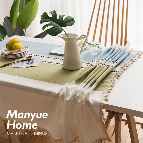 日式复古棉麻小清新桌布