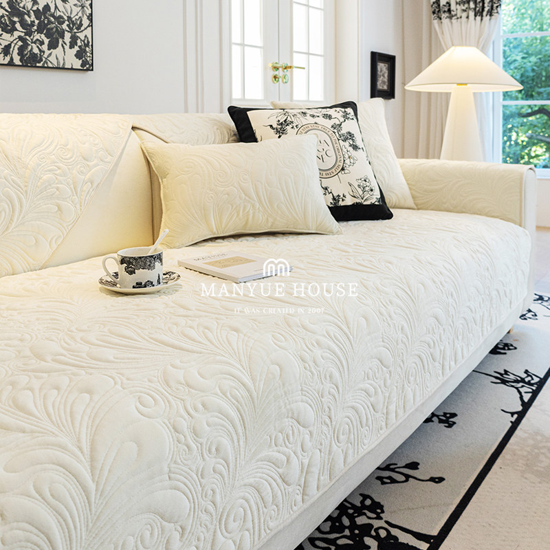 蔓越家 长相思 高级感毛绒沙发垫高档客厅座垫沙发套罩巾防滑坐垫,居家布艺,沙发垫,淘宝优惠券,粉丝福利购,淘宝优惠卷