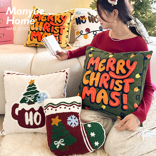 蔓越家 饰枕沙发抱枕靠垫腰枕靠背腰靠枕 圣诞节卧室床头靠垫装