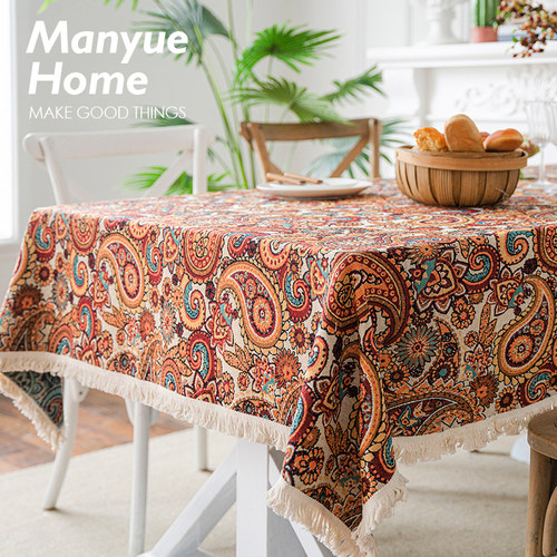 摩洛哥复古ins桌布棉麻