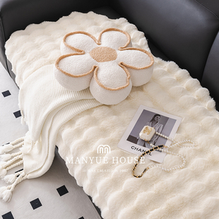 蔓越家 秋冬毛绒保暖异形沙发垫泡泡绒沙发套罩垫布沙发盖布盖巾