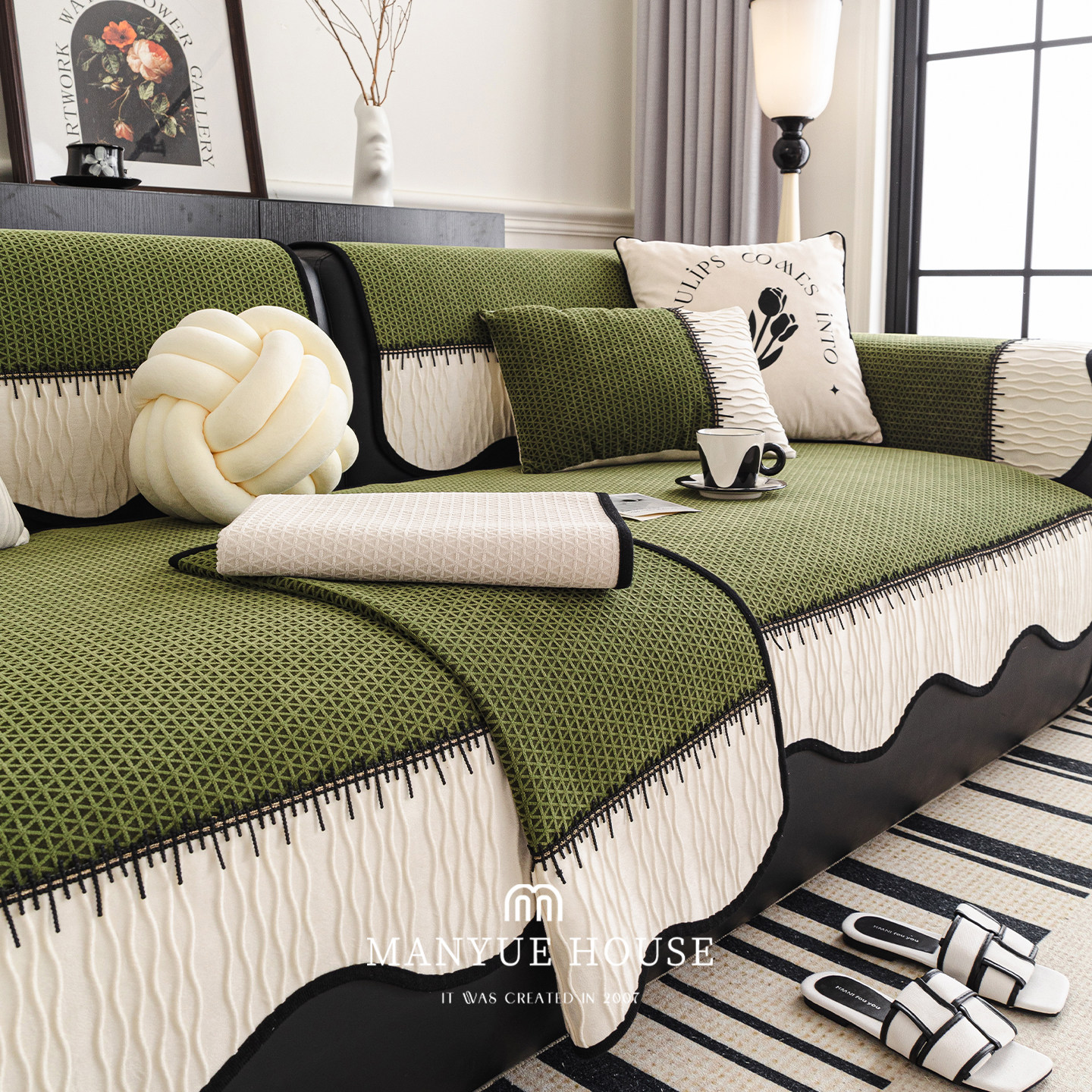 蔓越家 现代简约雪尼尔沙发垫高级感客厅沙发套罩布四季款防猫抓,居家布艺,沙发垫,淘宝优惠券,粉丝福利购,淘宝优惠卷