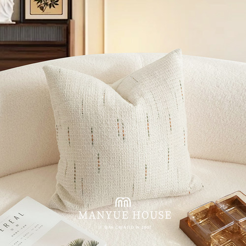 卧室床头抱枕靠垫提花枕套含芯