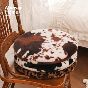 蔓越家 兔毛绒记忆棉圆形坐垫飘窗榻榻米冬季软座垫办公室椅子垫