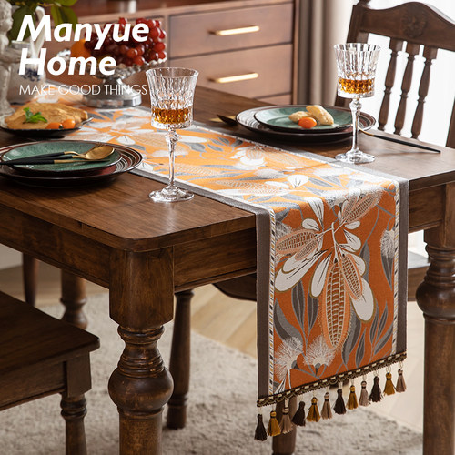 复古提花桌旗布艺法式桌布餐桌