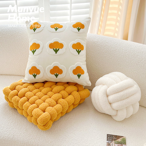 小清新刺绣抱枕不含芯卧室飘窗