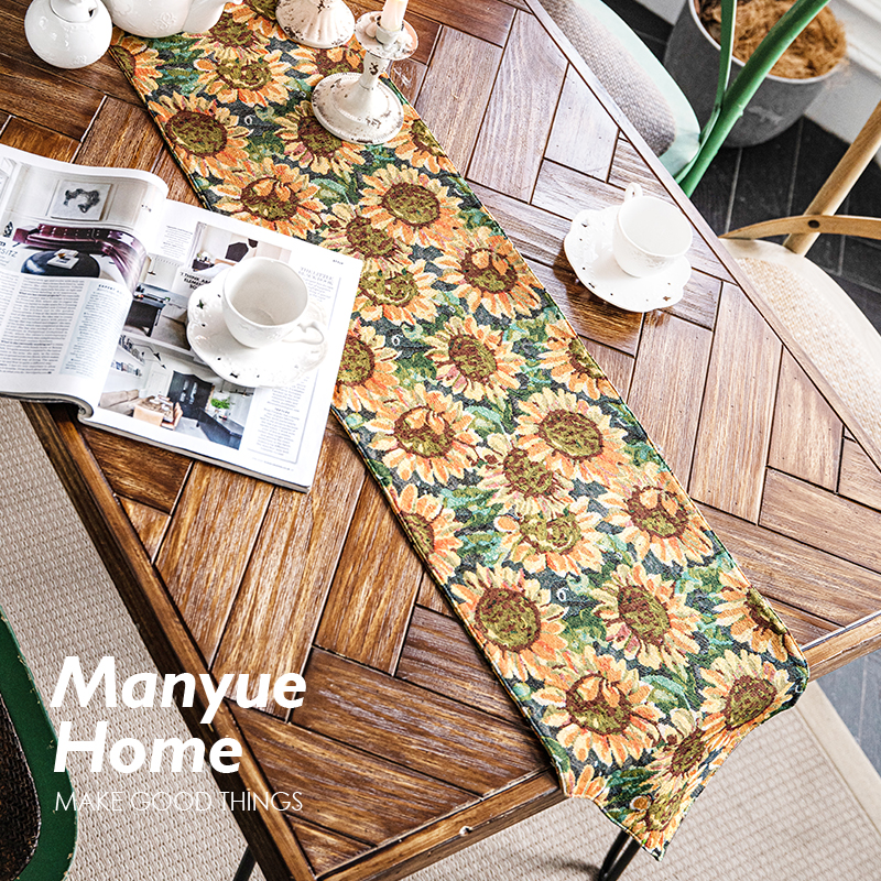 法式复古提花桌旗布艺