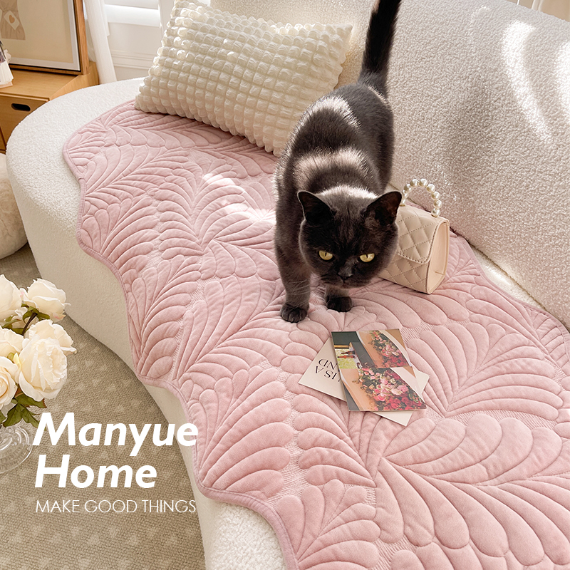 蔓越家ins粉色牛奶绒沙发垫
