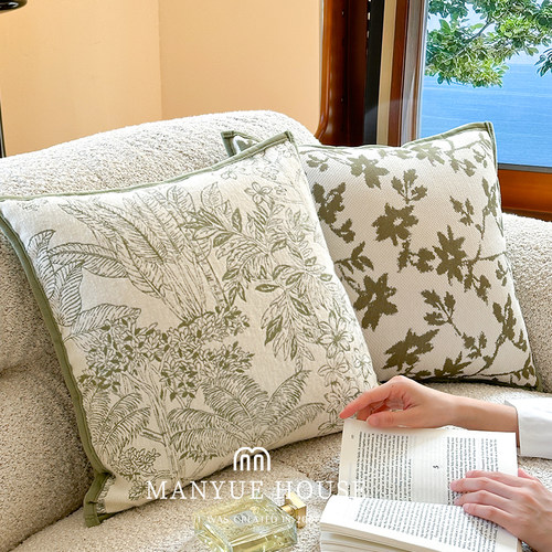 样板间卧室提花抱枕靠垫套不含芯