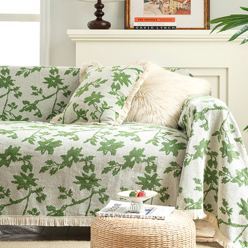 麻布复古乡村提花沙发巾