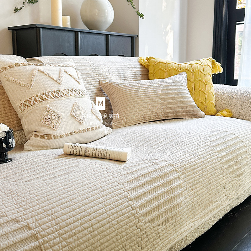 蔓越家  新中式四季通用全棉沙发垫客厅简约沙发套罩巾纯棉坐垫,居家布艺,沙发垫,淘宝优惠券,粉丝福利购,淘宝优惠卷