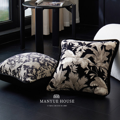 蔓越家中古提花沙发腰靠枕抱枕