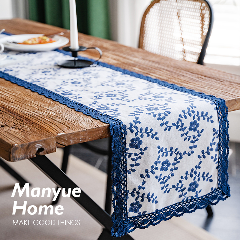 简约现代棉麻桌旗桌垫