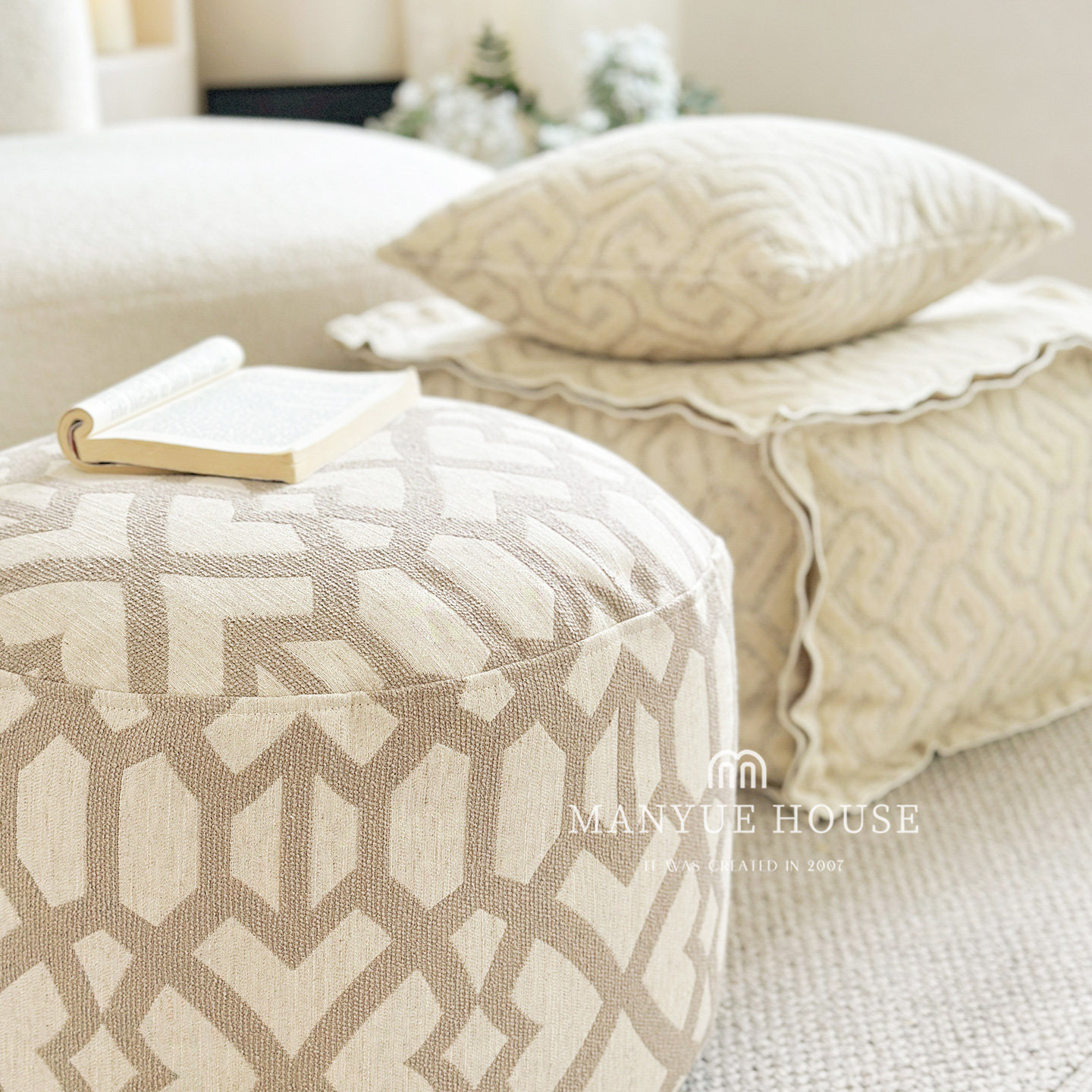 蔓越家 简约现代坐墩家用植绒坐垫飘窗榻榻米懒人阳台蒲团可拆洗,居家布艺,蒲团,淘宝优惠券,粉丝福利购,淘宝优惠卷